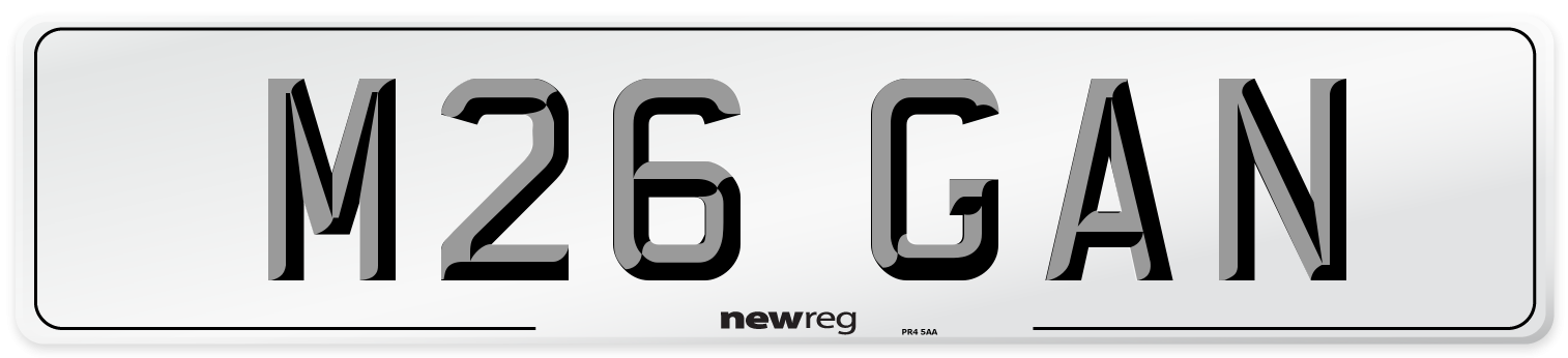 M26 GAN Number Plate from New Reg